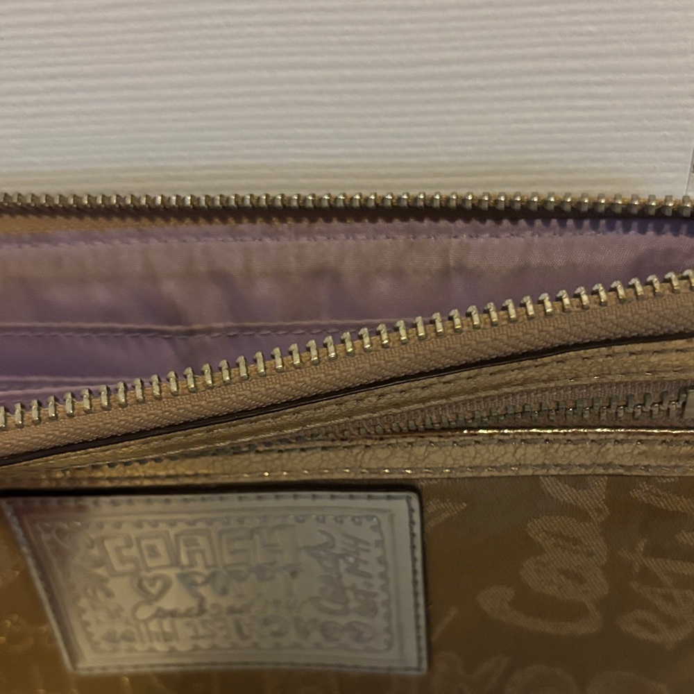 Coach Gold Signature Wristlet Clutch - Picture 9 of 9